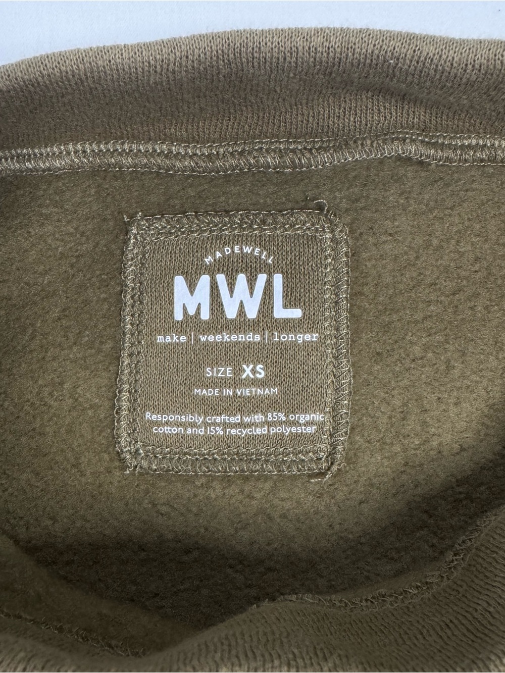Madewell MWL Women's XS Earthy Green Mock Neck Sweater w/ Front Pocket & Buttons - Picture 7 of 13